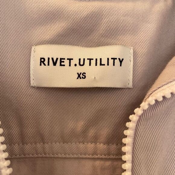 Rivet Boss Utility Jumpsuit Sleeveless Size XS in Lilac - Picture 4 of 7